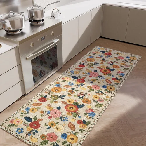 Miniatura 48 de Alfombra de pasillo lavable antideslizante: alfombra de cocina de 2 x 6 pies, resistente a las manchas, con parte trasera de goma, alfombra suave