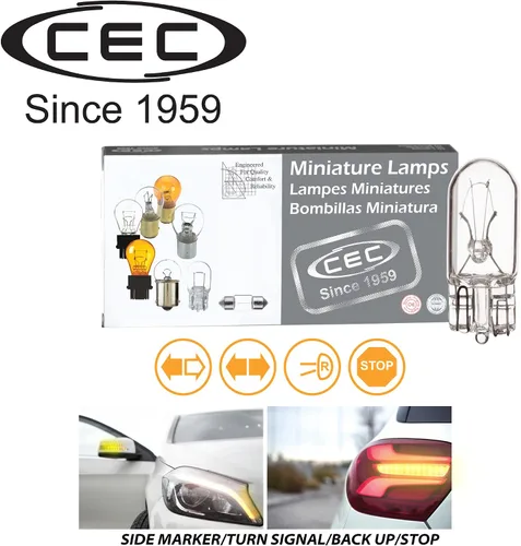 Miniatura 4 de CEC Industries foco 194 14 V, 3.78 W, forma T3.25, filamento C-2F, cuña de vidrio (paquete de 10)