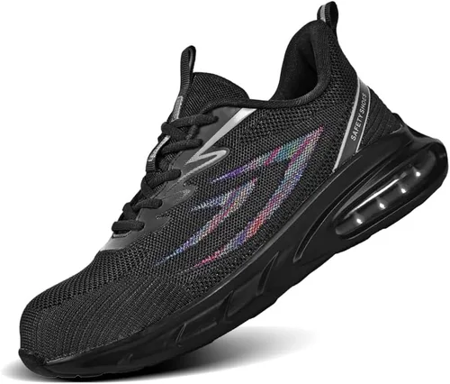 Zapatos de punta de acero para mujeres y hombres, ligeros, indestructibles, a prueba de pinchazos, cómodos zapatos de seguridad antideslizantes para
