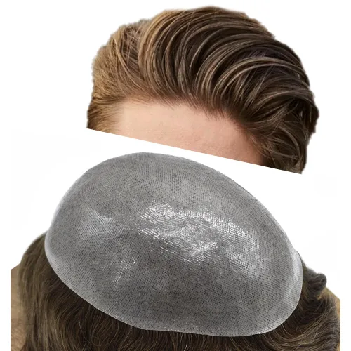 Miniatura 33 de Hair Nature - Tupé para hombres, sistema de repuesto de piezas de cabello humano, unidades de pelo negro con bucle en V de piel fina, 100% cabello