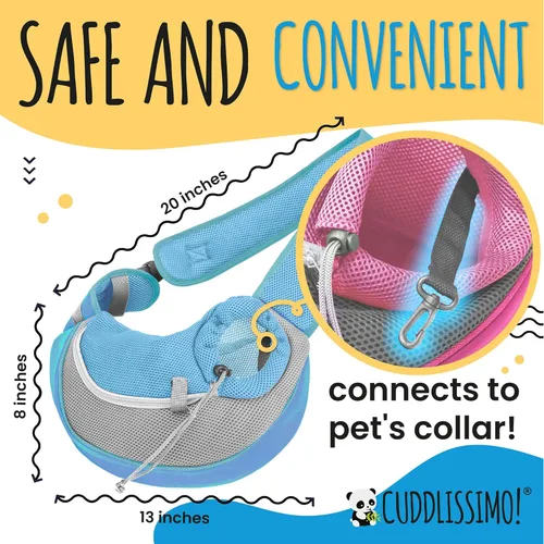 Miniatura 6 de Cuddlissimo! Bolsa de transporte para mascotas – Bolsa de transporte para perros pequeños, cachorros y gatos, para perros, perritos, Yorkie, Azul