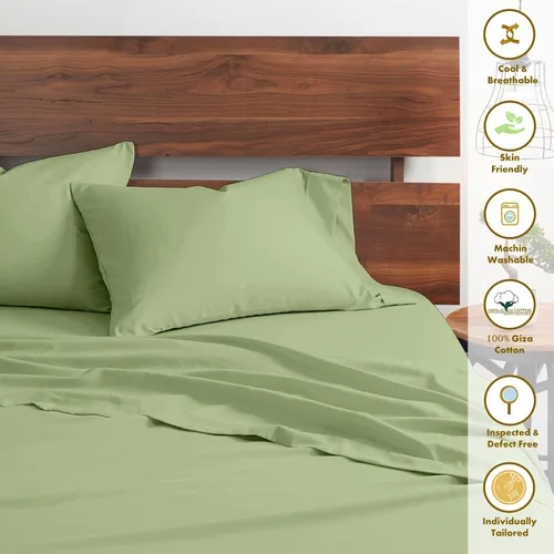 Miniatura 4 de My- Juego de sábanas de almohada Giza egipcio 100% certificado, tamaño King dividido, tejido de satén suave, tela transpirable, se adapta a