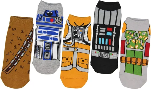Miniatura 2 de Hypnotic Hats Calcetines de Star Wars para adulto, disfraz de personaje para adulto, calcetines de cosplay, 5 pares mixtos y combinados, zapato