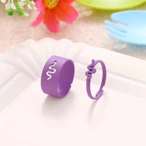 Miniatura 3 de TikTok - Anillo de serpiente con diseño de rompecabezas diseño de serpiente ajustable rosa promesa abierta anillos de compromiso para mujeres y niñas