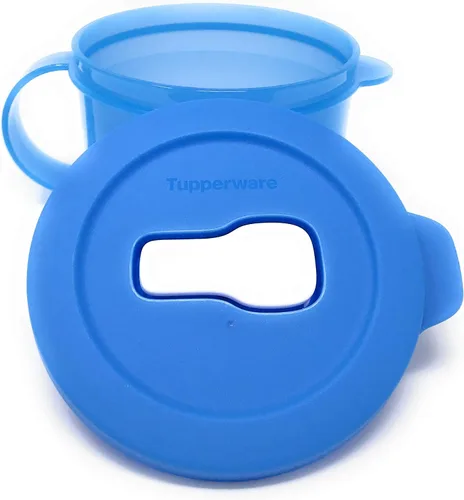 Miniatura 2 de Tupperware Taza de sopa de microondas Crystalwave azul mediana de 16 onzas