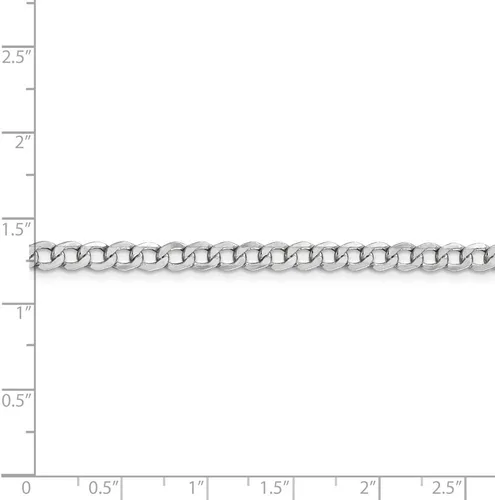 Miniatura 5 de Collar de cadena de eslabones cubanos de oro blanco de 14 quilates de 0.169in, con cierre seguro de mosquetón, Metal