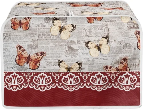 Miniatura 17 de Bulopur Cubierta de tostadora de 2 rebanadas de pintura de pájaros y flores, tostadora, panificadora, organizador de máquina, bolsa de protección