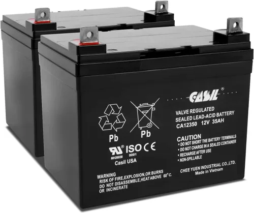 Casil Batería SLA de 12 V 35 Ah – Paquete de 2 piezas de repuesto para scooter Pride Mobility SC710 Victory 10 de 4 ruedas – Tamaño del grupo U1,
