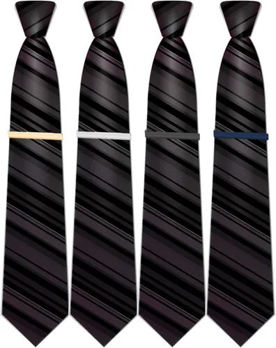 Miniatura 6 de Selizo 4 clips de corbata para hombre, Plata