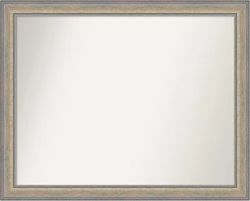 Miniatura 499 de Amanti Art Espejo de baño plateado para sobre fregadero, 28 x 47 pulgadas, espejo rectangular de plata imperial, marco de madera tradicional de gran