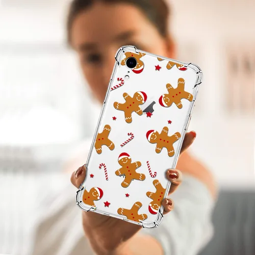Miniatura 6 de Funda de Navidad para iPhone XR, diseño impreso de hombre de jengibre, transparente, suave, a prueba de golpes, funda protectora de TPU a prueba