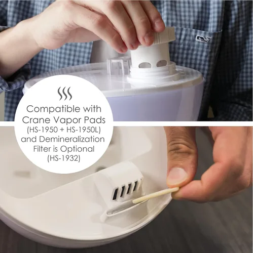 Miniatura 6 de Crane Humidificador ultrasónico de neblina fría , Blanco, TV209644, 19watts, 230 volts