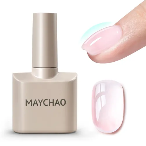 Miniatura 10 de MAYCHAO Gel constructor morado claro para uñas, fortalecedor de uñas malva de 0.5 onzas líquidas en una botella, gel duro para extensión de uñas