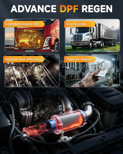 Miniatura 2 de FOXWELL Escáner de camión resistente HD500 - Escáner diesel con regen DPF/corte de inyector/ajuste de límite, herramienta de diagnóstico diesel
