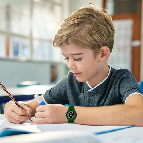 Miniatura 8 de Reloj analógico para niños, resistente al agua, para enseñar el tiempo, para niños y niñas, correa suave para aprender