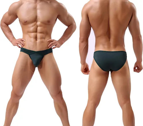 Miniatura 5 de Calzoncillos de bikini para hombre, paquete de ropa interior de microfibra sedosa