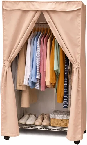Formosa Covers Funda portátil para estante de ropa, protege tu ropa del polvo, mantiene tu habitación organizada en beige caqui (solo funda) (36