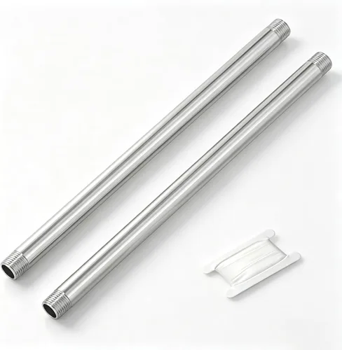 Miniatura 17 de TAISHER 2 accesorios de tubería de acero inoxidable, 1/2 "NPT x 1/2" NPT macho roscado, tubo fundido de pezón de 6 pulgadas de longitud