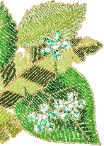 Miniatura 5 de Camino de mesa con cuentas de hojas verdes de 36 pulgadas de largo - Hermoso, elegante y sofisticado corredor decorativo brillante perfecto