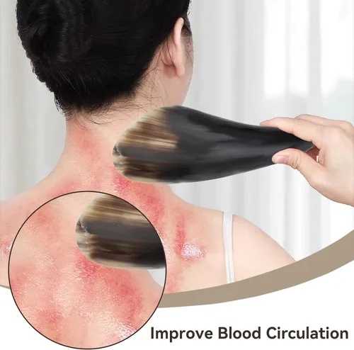 Miniatura 6 de Gua Sha Herramientas de masaje, raspado de cuerno de buey, tabla de masaje para terapia de acupuntura corporal, herramientas raspadoras para cara