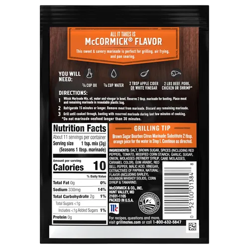 Miniatura 17 de McCormick Grill Mates Mezcla de adobo de bourbon de azúcar morena, 1.25 onzas
