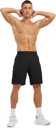 Miniatura 7 de Rdruko Pantalones cortos de senderismo para hombre con bolsillos con cremallera, 7 pulgadas, ligeros, de secado rápido, pantalones cortos