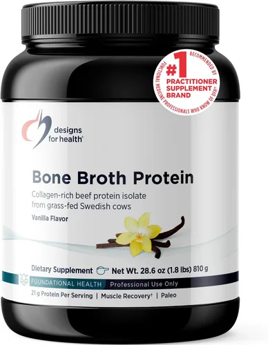 Miniatura 9 de Designs for Health Proteína en polvo de caldo de hueso, 0.74 oz de aislado de proteína de carne de res rica en colágeno alimentado con pasto