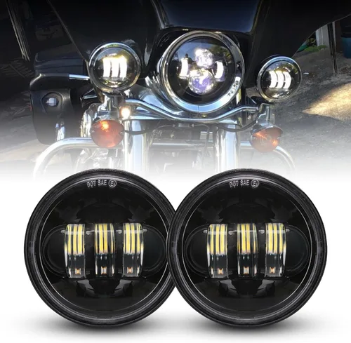 Miniatura 2 de LX-LIGHT 4.5 pulgadas Luz LED Negra de Pasar Antiniebla de Foco Auxiliar para Proyector de Motocicletas Lámpara de Conducción Negro