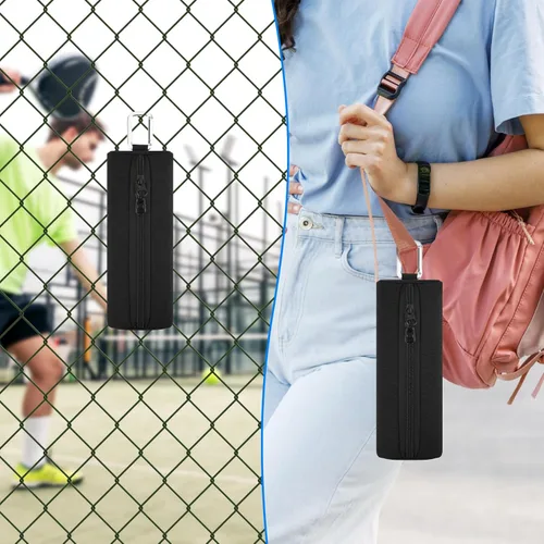 Miniatura 6 de Bolsa de almacenamiento portátil para pelotas de pádel con gancho de metal, bolsa de transporte para pelotas de pádel con capacidad para 3 piezas