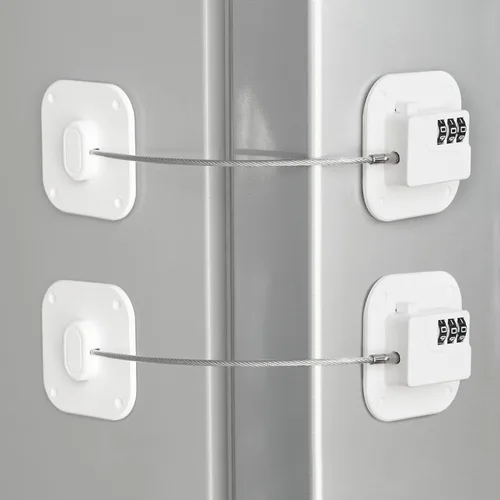 Miniatura 15 de Cerradura de refrigerador, cerradura de nevera resistente, cerradura de combinación para armarios de refrigerador, cajones, seguridad, fácil