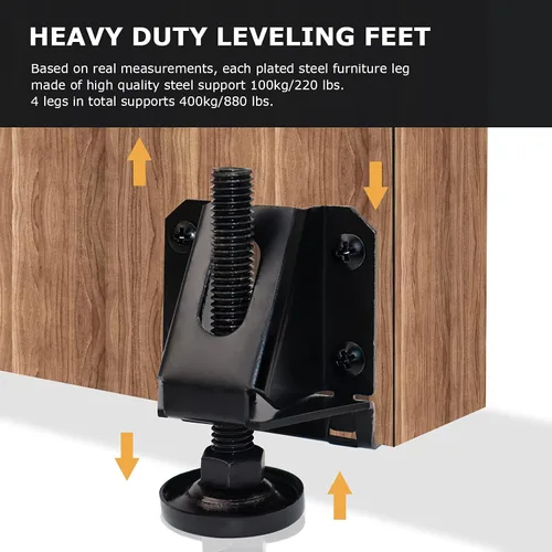 Miniatura 2 de LOSCHEN 16 pies de nivelación ajustables resistentes para muebles, tuercas hexagonales con bloqueo de patas de muebles, para mesa, armarios, banco