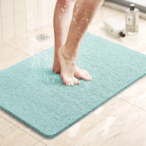 Miniatura 68 de LuxStep - Tapete de ducha, de 24 x 36 pulgadas, tapete de baño antideslizante con drenaje, tapete de baño de cloruro de polivinilo, de secado Gris