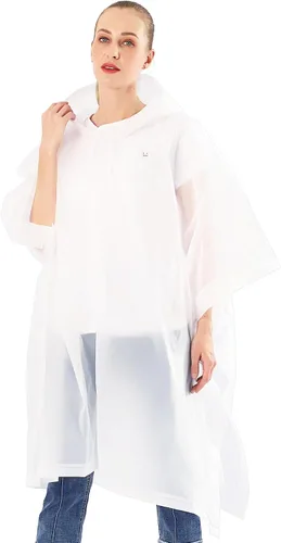 Miniatura 15 de ANTVEE Ponchos de lluvia para adultos, impermeable, portátil, reutilizable, paquete de 2 con capucha con cordón, se mantiene seco
