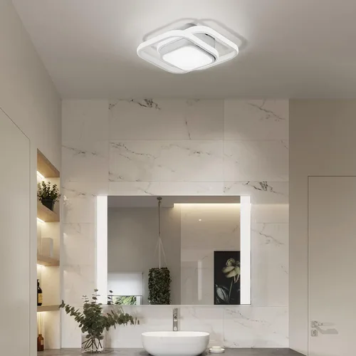 Miniatura 7 de Lámpara de techo LED con sensor de movimiento de 12.6 pulgadas para interiores, 36 W 6000 K, lámpara de techo blanca de montaje empotrado moderna