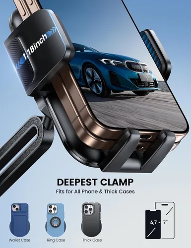 Miniatura 2 de Lamicall Soportes de teléfono para tu coche – [Compatible con fundas gruesas] Soporte universal ajustable para teléfono celular para camión, carrito