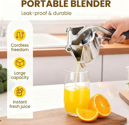 Miniatura 3 de Exprimidor de mano - Exprimidor manual de aluminio, exprimidor de mano grande, extractor de jugo de frutas resistente para limón, naranja, lima, 1