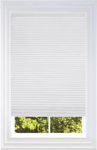 BlindsAvenue Persiana Celular de Panal sin Cordón, Celda Individual de 9/16", Opaca, Blanco Algodón, Tamaño: 20" An x 48" Al Algodón blanco