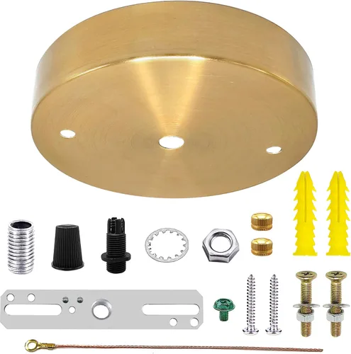 Miniatura 8 de ECUDIS Kit de toldo de luz colgante, placa de cubierta de lámpara de techo de 4.7 pulgadas con accesorios de montaje para candelabro, toldo de Blanco