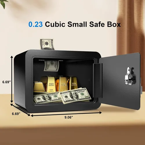Miniatura 2 de Mini caja fuerte pequeña caja fuerte para el dinero, caja fuerte pequeña para el hogar, dormitorio, mini caja fuerte para niños, caja de seguridad