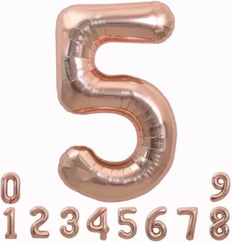 Miniatura 115 de TONIFUL 40 Inch Pastel Blue Number 8 Foil Balloons Large Mylar Foil Digital 8 Balloons for 8th Birthday, Gender Neutral Party, Baby Shower, Oro rosa