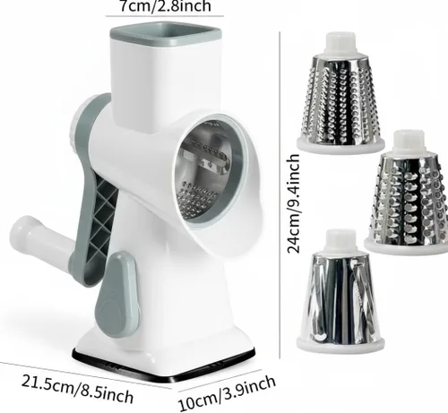 Miniatura 5 de YOUCZON Rallador Rotativo de Queso Multiusos de Acero Inoxidable Rallador de Queso - Rallador de Queso con Mango Rallado Sin Esfuerzo de Zanahorias