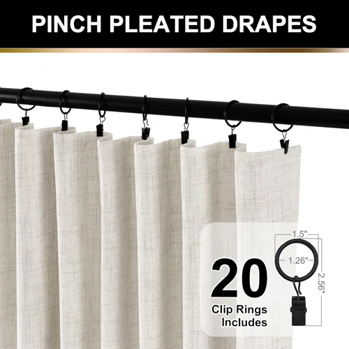 Miniatura 3 de 100% Blackout Shield Cortinas opacas completas para dormitorio de 63 pulgadas de largo, juego de 2 paneles, anillos de clip/bolsillo para barra