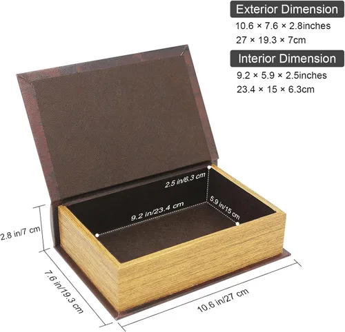 Miniatura 3 de PACOLO Cajas de Libros Decorativas, Cubierta de Madera Sintética para Almacenamiento Oculto de Joyas, Dinero y Efectivo (Soy un gato)