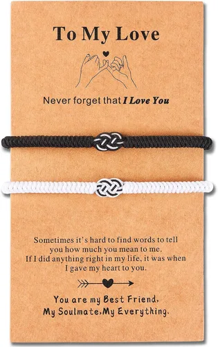 Miniatura 9 de ULYSIA Pulseras a juego para parejas, mejores amigos, regalos de cumpleaños para ella y él, alma gemela, hilo rojo del destino, pulseras
