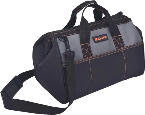 Miniatura 8 de MEIJIA Bolsa de herramientas portátil impermeable, boca ancha abierta, múltiples bolsillos interiores para almacenamiento de herramientas con correa