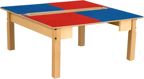 Miniatura 13 de Time-2-Play - Mesa de juego para niños, compatible con ladrillos Lego, madera contrachapada de abedul extra resistente, 35 pulgadas de ancho x 31