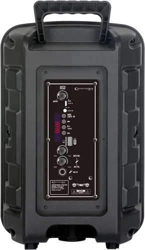 Miniatura 5 de Technical Pro Altavoz Bluetooth bidireccional recargable de 600 vatios de 8 pulgadas con pared LED brillante, radio FM, USB, sonido estéreo TWS