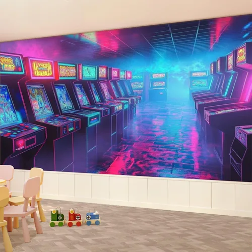Miniatura 8 de Mural de pared moderno para despegar y pegar, diseño retro de los años 80, autoadhesivo, removibles, para sala de estar, dormitorio, fondo