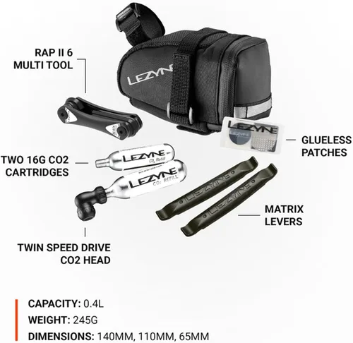 Miniatura 6 de LEZYNE M-Caddy Bike Repair Kits with Medium Wedge-Shaped Saddle Bag for Long-Distance Riding Choose Sport Kit or C02 Kit