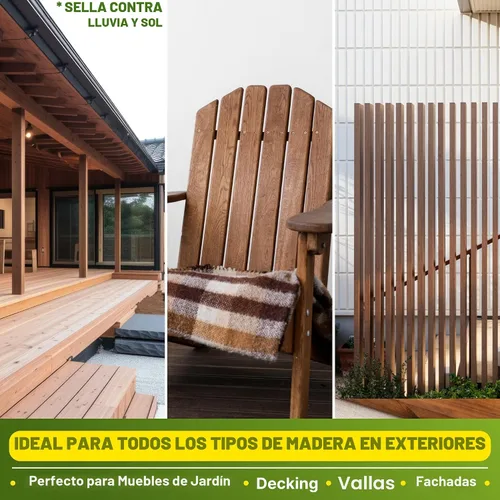 Miniatura 4 de Nordicare Aceite de teca para muebles de exterior, 16.9 onzas – Aceite de madera de exterior y sellador para teca, acacia, roble y más, ayuda a